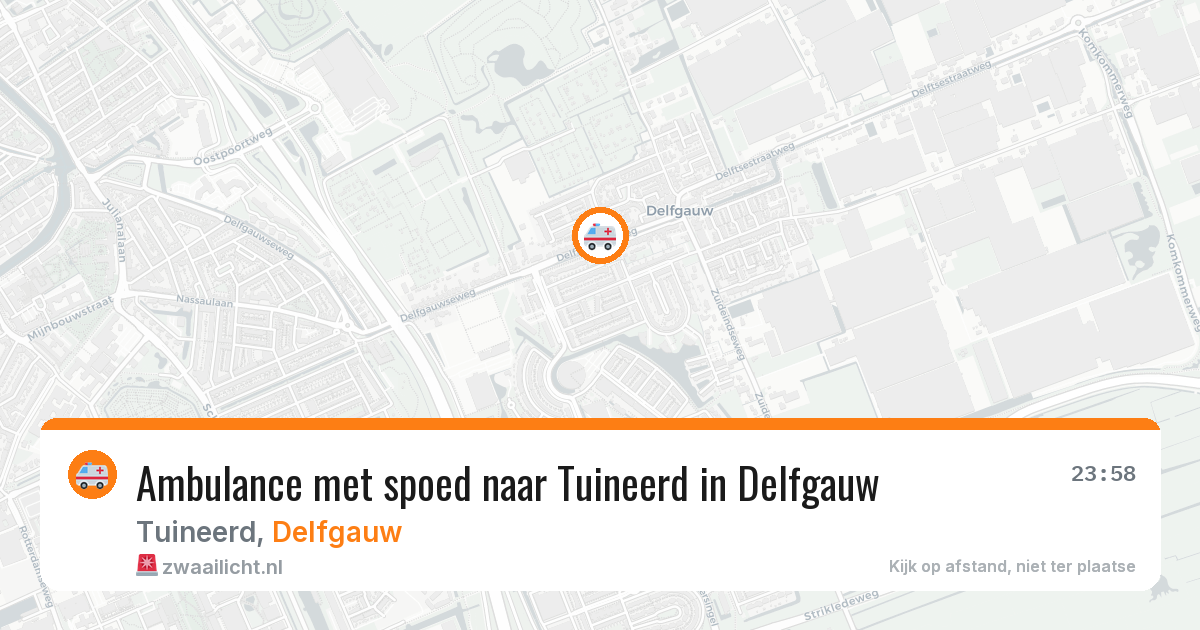 Ambulance met spoed naar Tuineerd in Delfgauw — 5 jul 2026