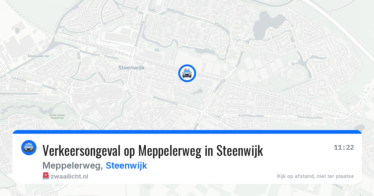 Verkeersongeval op Meppelerweg in Steenwijk — 24 mrt 2026