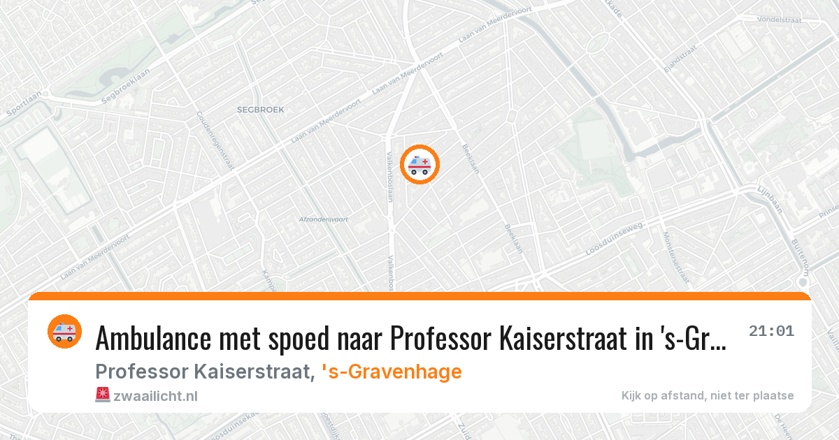 Ambulance met spoed naar Professor Kaiserstraat in 's-Gravenhage — 26 apr 2026