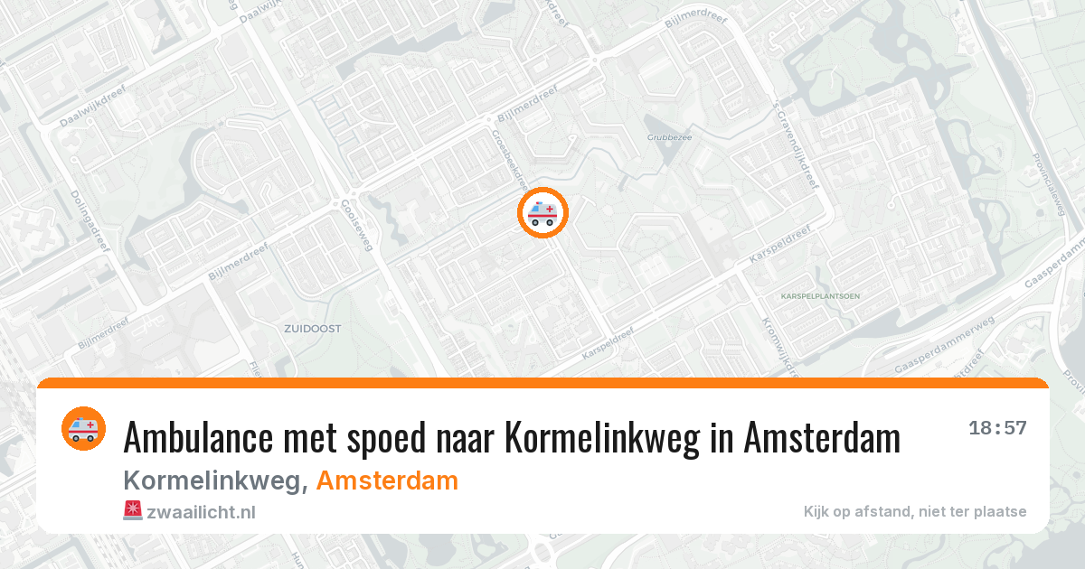 Ambulance met spoed naar Kormelinkweg in Amsterdam — 23 jun 2026
