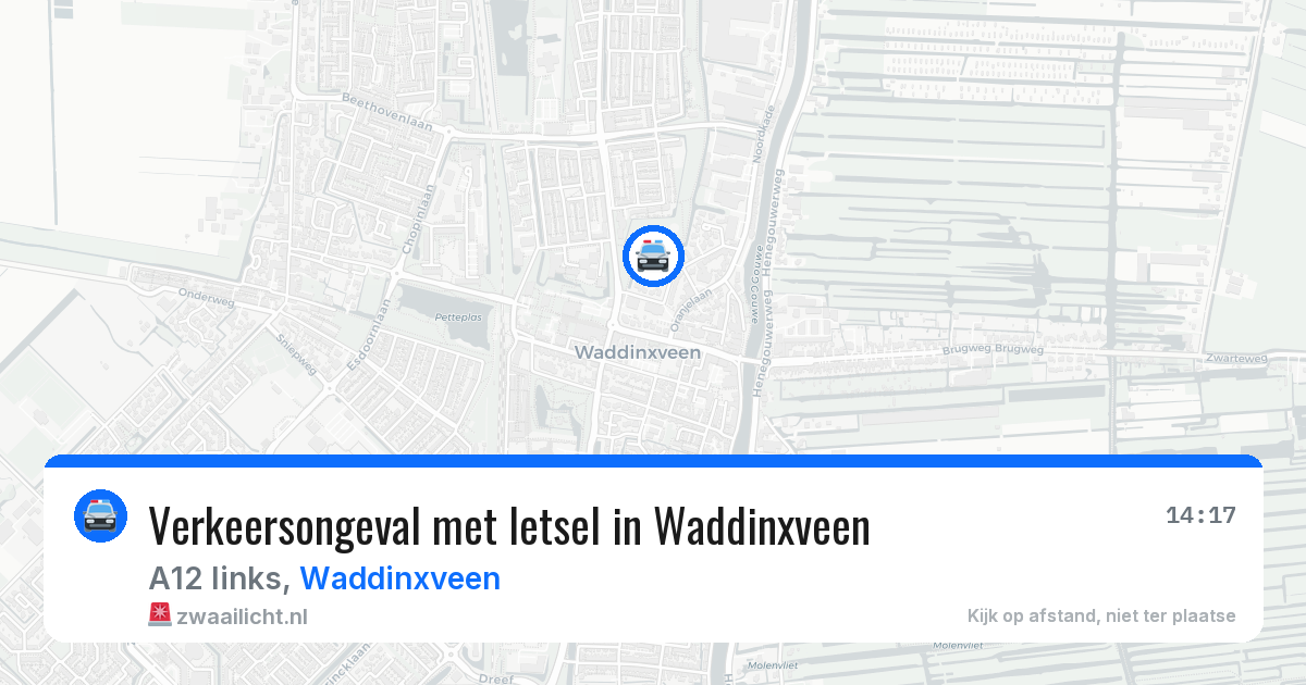 Verkeersongeval met letsel in Waddinxveen — 29 mei 2026