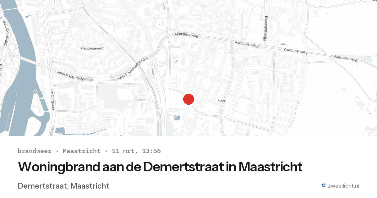 Woningbrand aan de Demertstraat in Maastricht — 11 mrt 2026