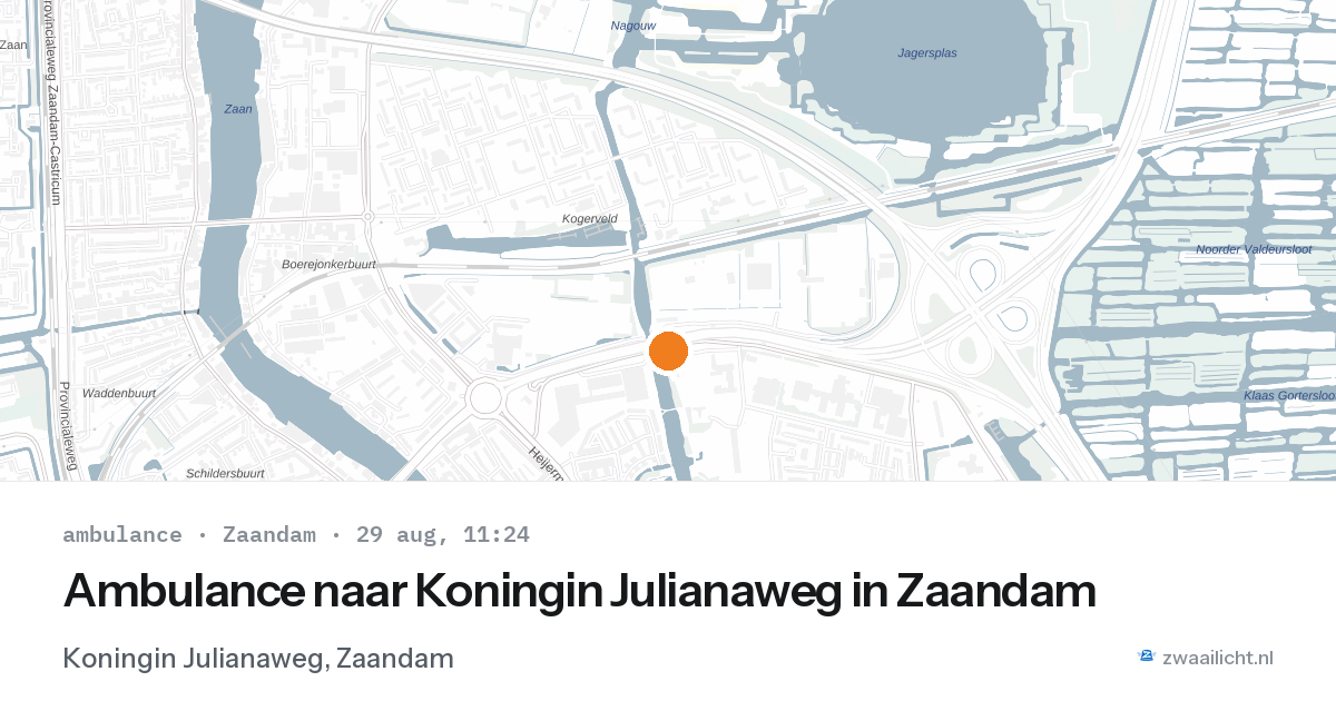 Ambulance naar Koningin Julianaweg in Zaandam — 29 aug 2026