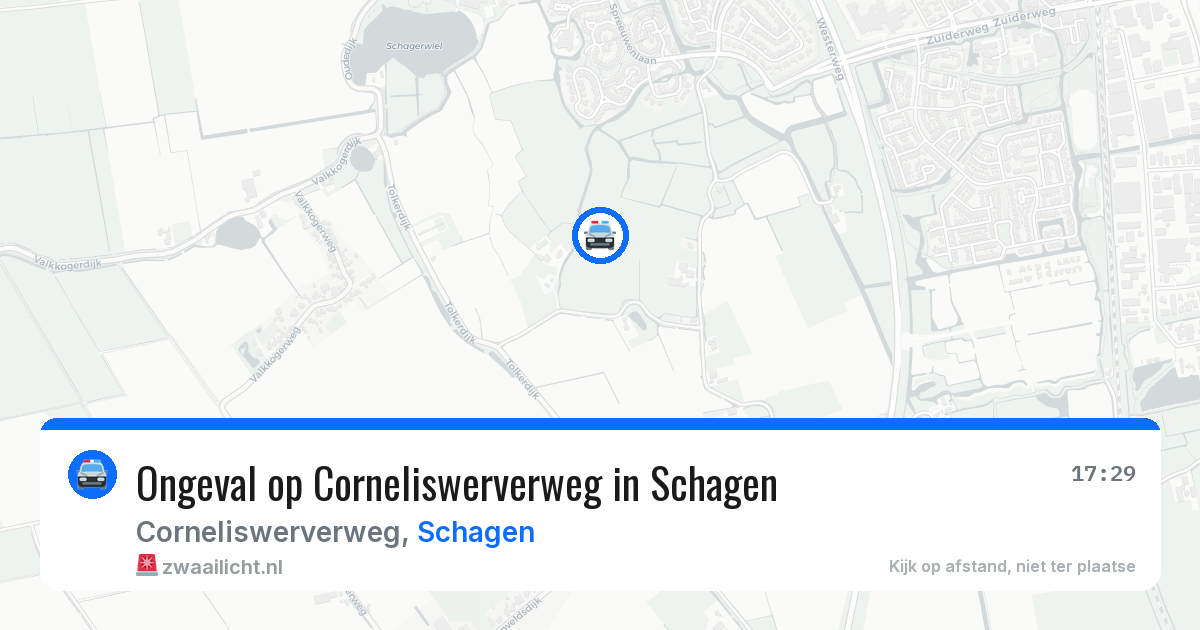 Ongeval op Corneliswerverweg in Schagen — 26 jul 2026