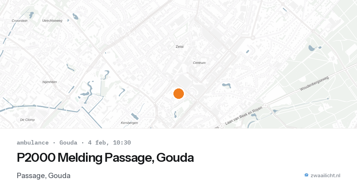 P2000 Melding Passage, Gouda — 4 feb 2026
