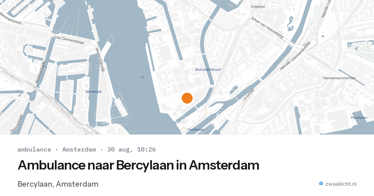 Ambulance naar Bercylaan in Amsterdam — 30 aug 2026