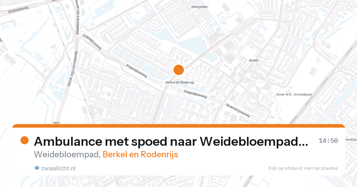 Ambulance met spoed naar Weidebloempad in Berkel en Rodenrijs — 28 aug 2026