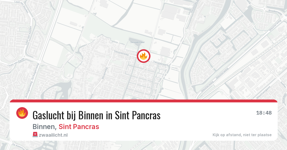Gaslucht bij Binnen in Sint Pancras — 17 jun 2026