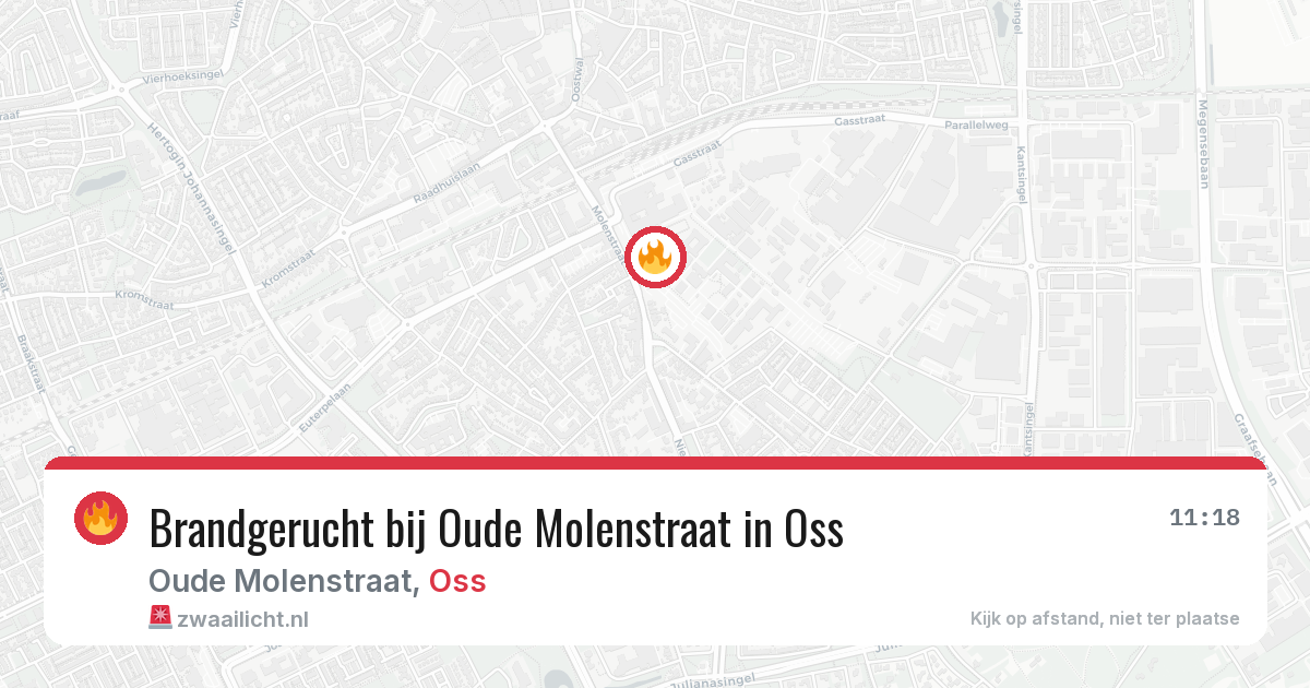Brandgerucht bij Oude Molenstraat in Oss — 1 jul 2026