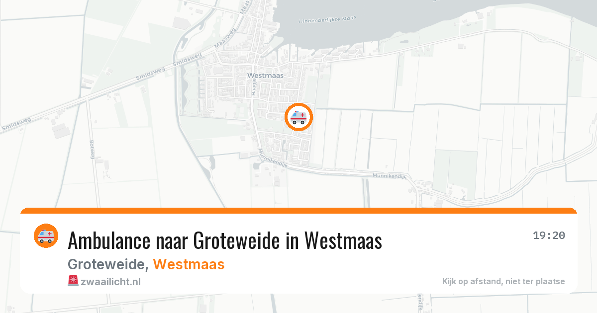 Ambulance naar Groteweide in Westmaas — 1 jul 2026