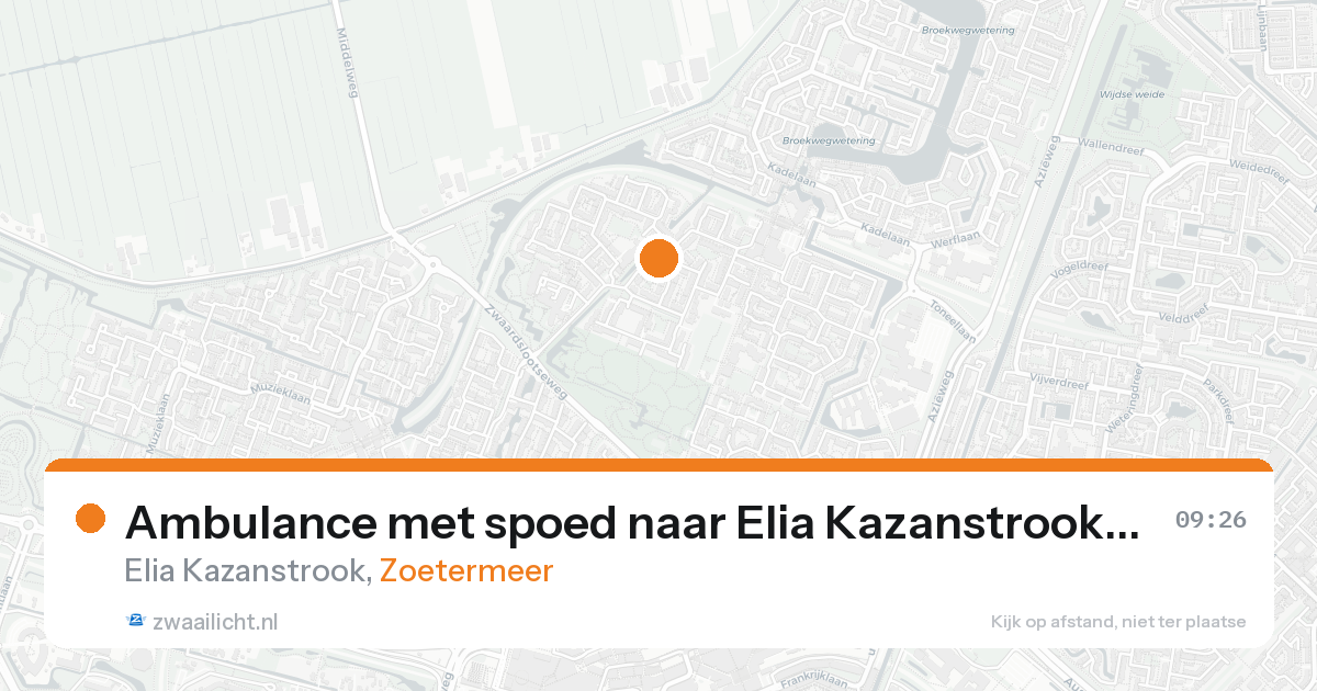 Ambulance met spoed naar Elia Kazanstrook in Zoetermeer — 20 aug 2026