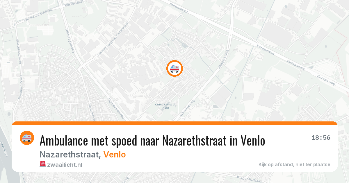Ambulance met spoed naar Nazarethstraat in Venlo — 8 jul 2026