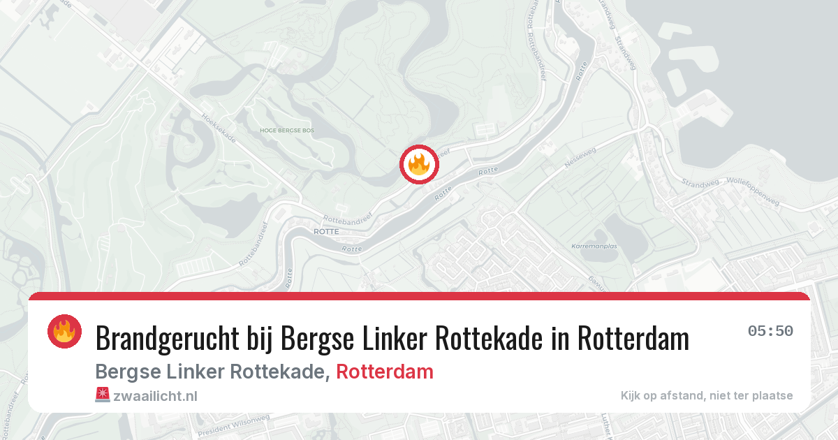 Brandgerucht bij Bergse Linker Rottekade in Rotterdam — 10 jul 2026