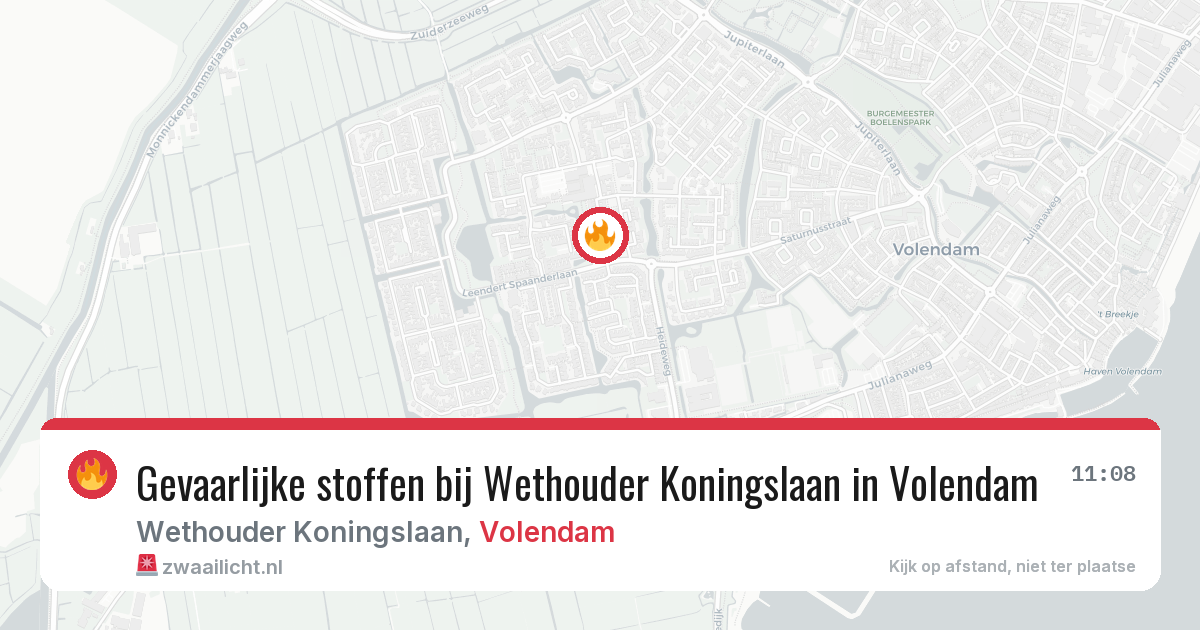 Gevaarlijke stoffen bij Wethouder Koningslaan in Volendam — 4 mei 2026