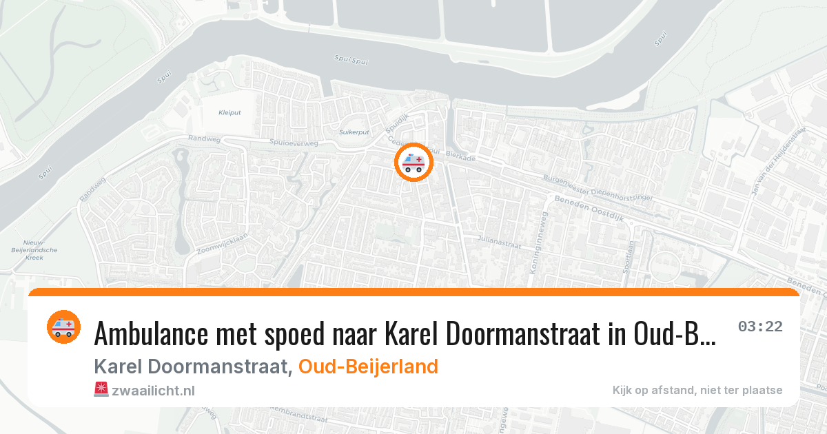 Ambulance met spoed naar Karel Doormanstraat in Oud-Beijerland — 30 jun 2026