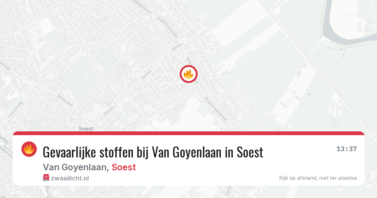 Gevaarlijke stoffen bij Van Goyenlaan in Soest — 30 jun 2026