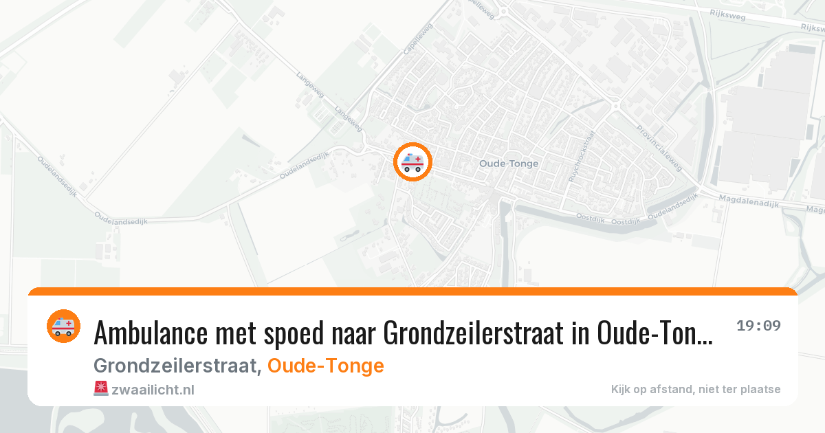 Ambulance met spoed naar Grondzeilerstraat in Oude-Tonge — 18 mrt 2026
