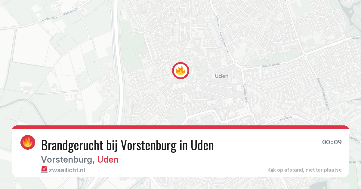 Brandgerucht bij Vorstenburg in Uden — 28 mei 2026