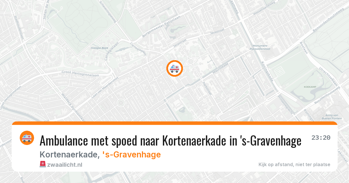 Ambulance met spoed naar Kortenaerkade in 's-Gravenhage — 14 aug 2026