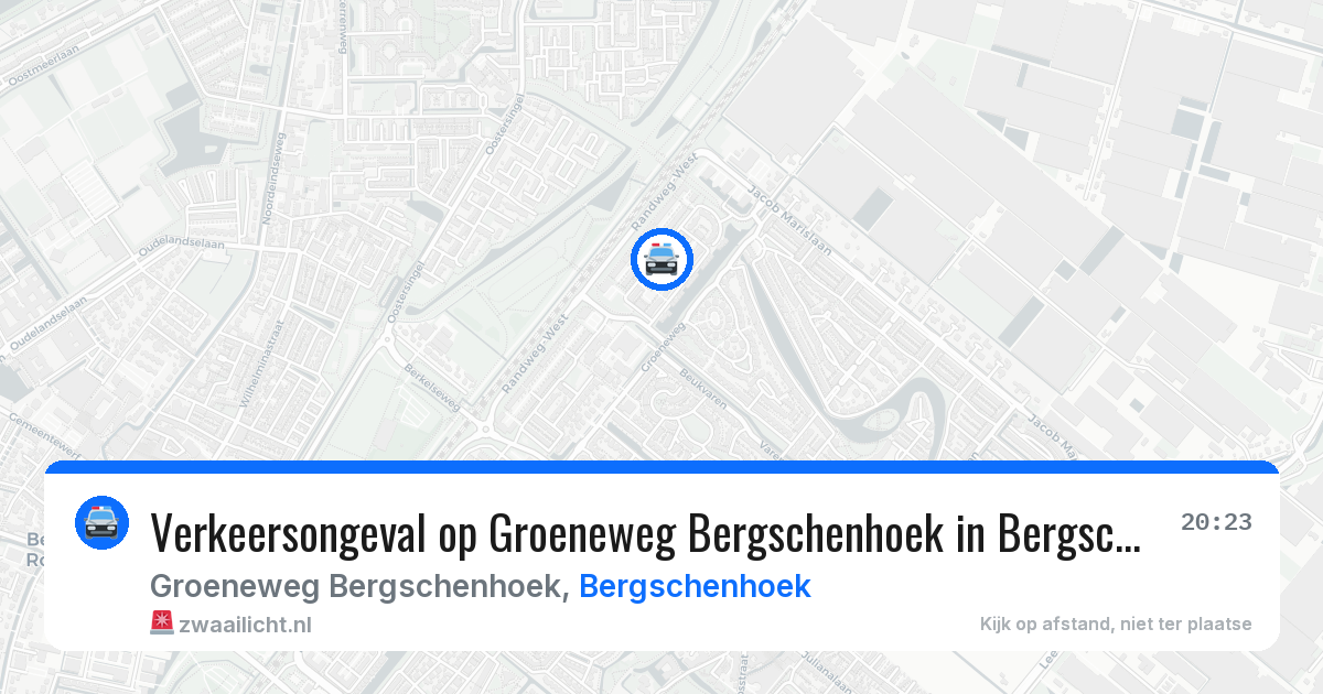 Verkeersongeval op Groeneweg Bergschenhoek in Bergschenhoek — 30 jul 2026
