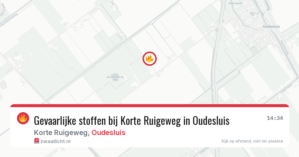 Gevaarlijke stoffen bij Korte Ruigeweg in Oudesluis — 22 jul 2026