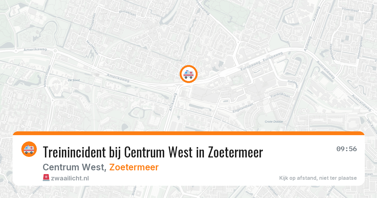 Treinincident bij Centrum West in Zoetermeer — 8 aug 2026
