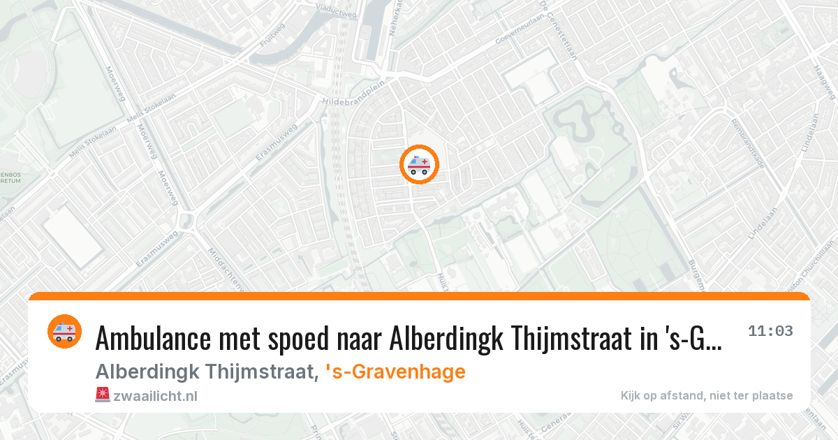 Ambulance met spoed naar Alberdingk Thijmstraat in 's-Gravenhage — 29 mei 2026