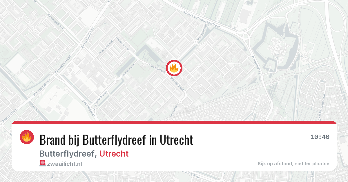Brand bij Butterflydreef in Utrecht — 6 mrt 2026