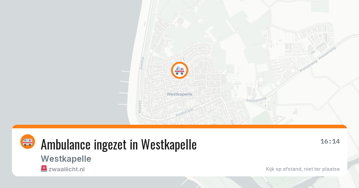 Ambulance ingezet in Westkapelle — 17 mei 2026