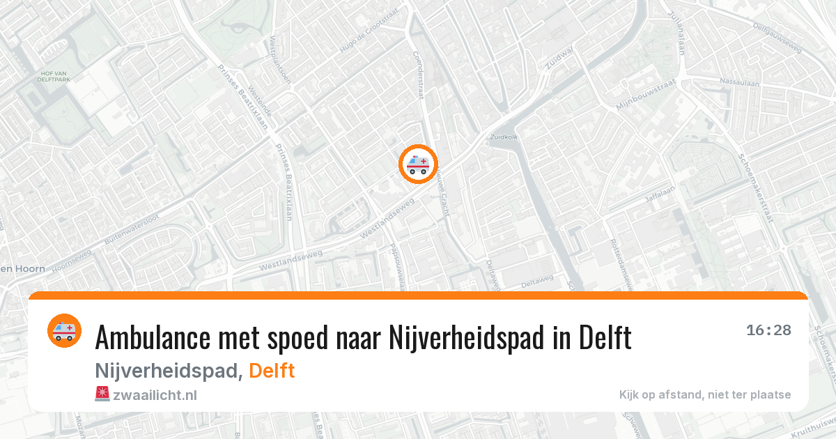 Ambulance met spoed naar Nijverheidspad in Delft — 23 feb 2026