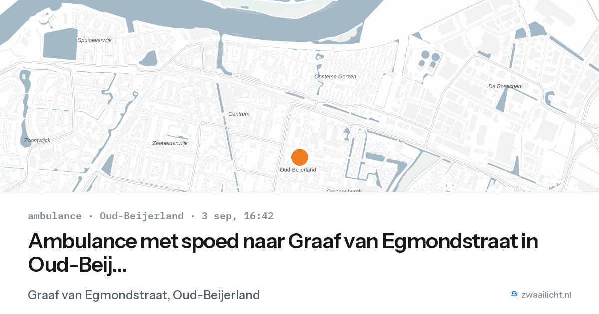 Ambulance met spoed naar Graaf van Egmondstraat in Oud-Beijerland — 3 sep 2026