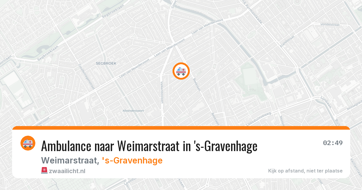 Ambulance naar Weimarstraat in 's-Gravenhage — 27 jun 2026
