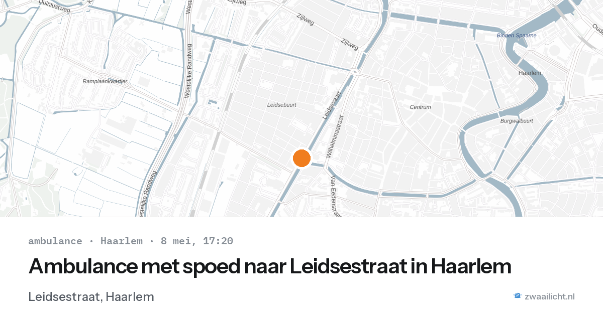 Ambulance met spoed naar Leidsestraat in Haarlem — 8 mei 2026