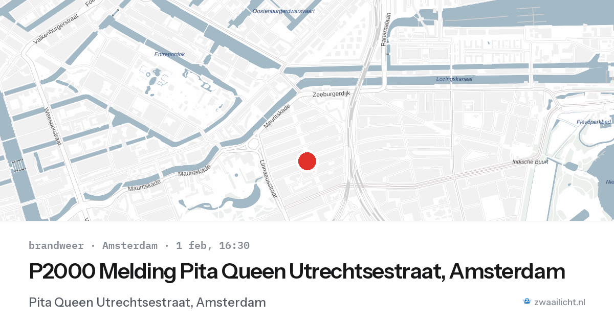 P2000 Melding Pita Queen Utrechtsestraat, Amsterdam — 1 feb 2026