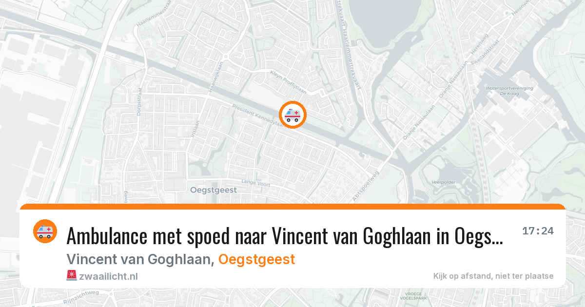 Ambulance met spoed naar Vincent van Goghlaan in Oegstgeest — 31 mei 2026