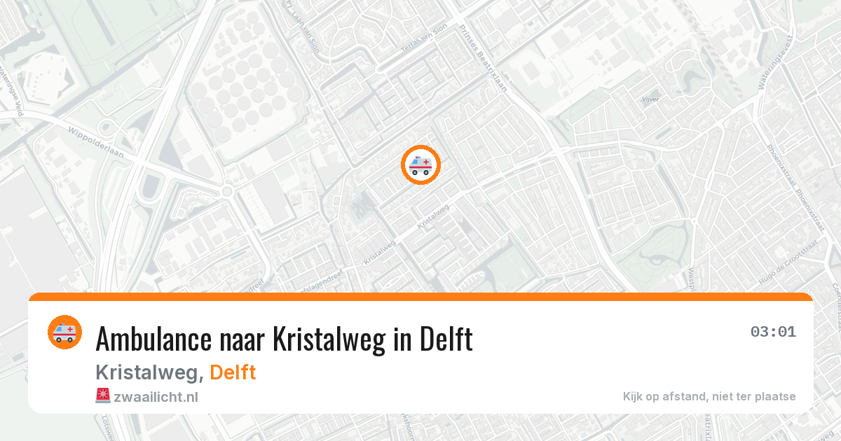 Ambulance naar Kristalweg in Delft — 28 jun 2026