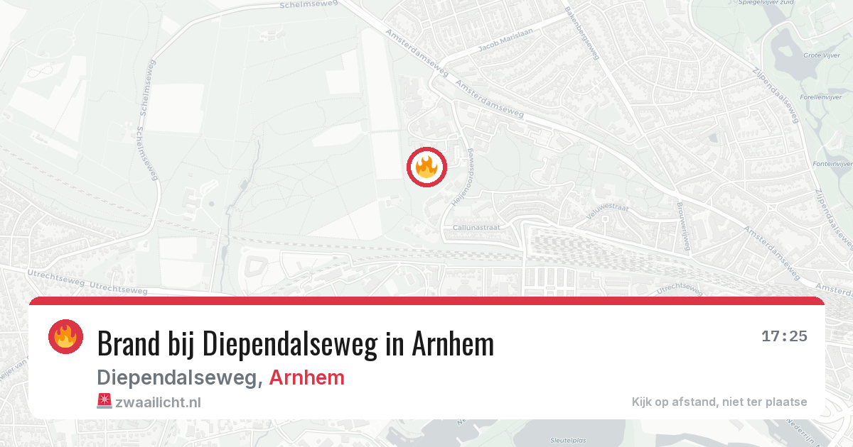 Brand bij Diependalseweg in Arnhem — 21 jun 2026