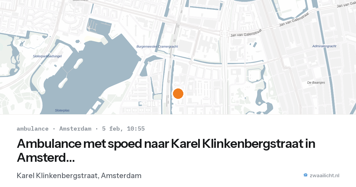 Ambulance met spoed naar Karel Klinkenbergstraat in Amsterdam — 5 feb 2026