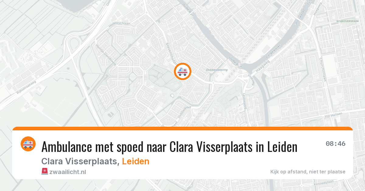 Ambulance met spoed naar Clara Visserplaats in Leiden — 22 jul 2026