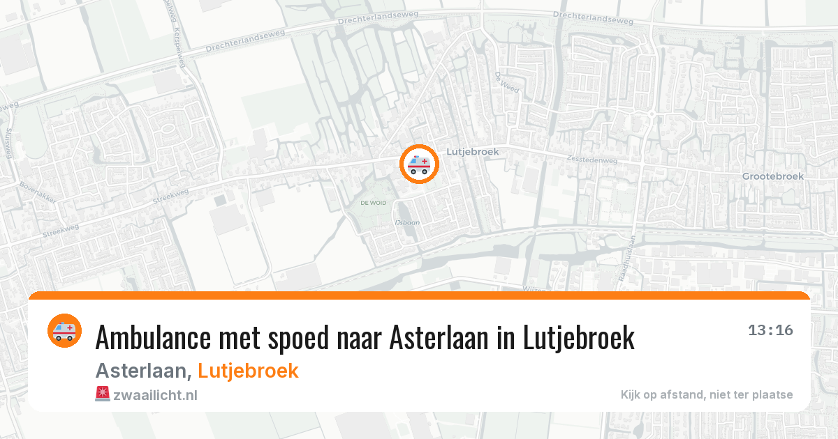 Ambulance met spoed naar Asterlaan in Lutjebroek — 12 jul 2026