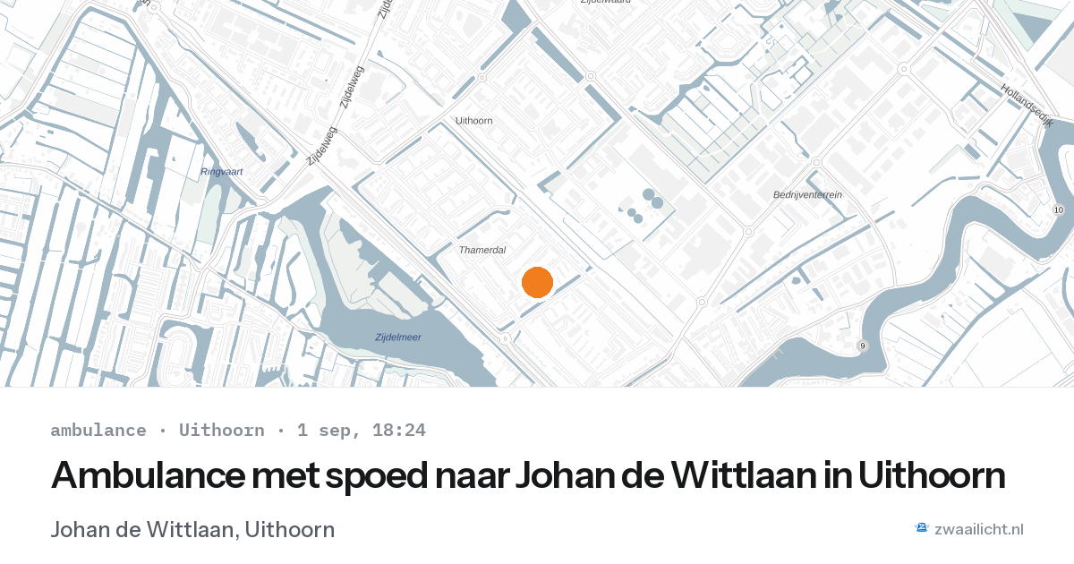 Ambulance met spoed naar Johan de Wittlaan in Uithoorn — 1 sep 2026