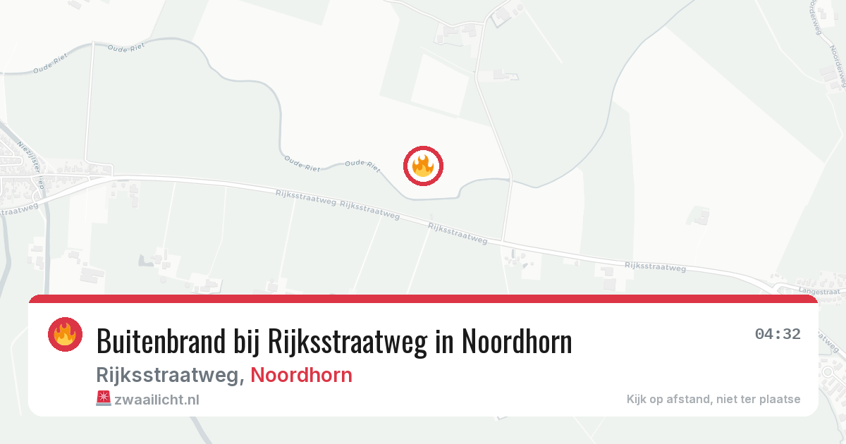 Buitenbrand bij Rijksstraatweg in Noordhorn — 12 jul 2026