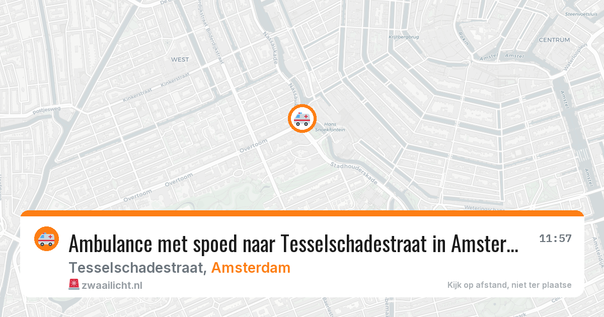 Ambulance met spoed naar Tesselschadestraat in Amsterdam — 19 mrt 2026