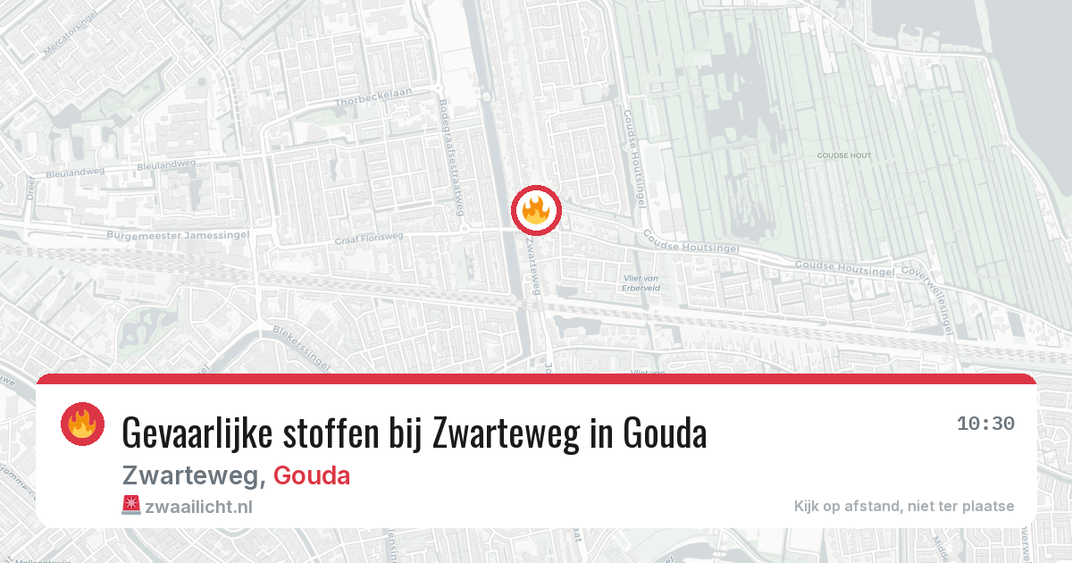 Gevaarlijke stoffen bij Zwarteweg in Gouda — 13 jul 2026