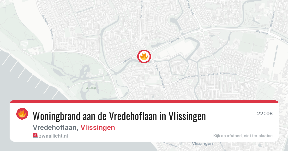 Woningbrand aan de Vredehoflaan in Vlissingen — 6 aug 2026