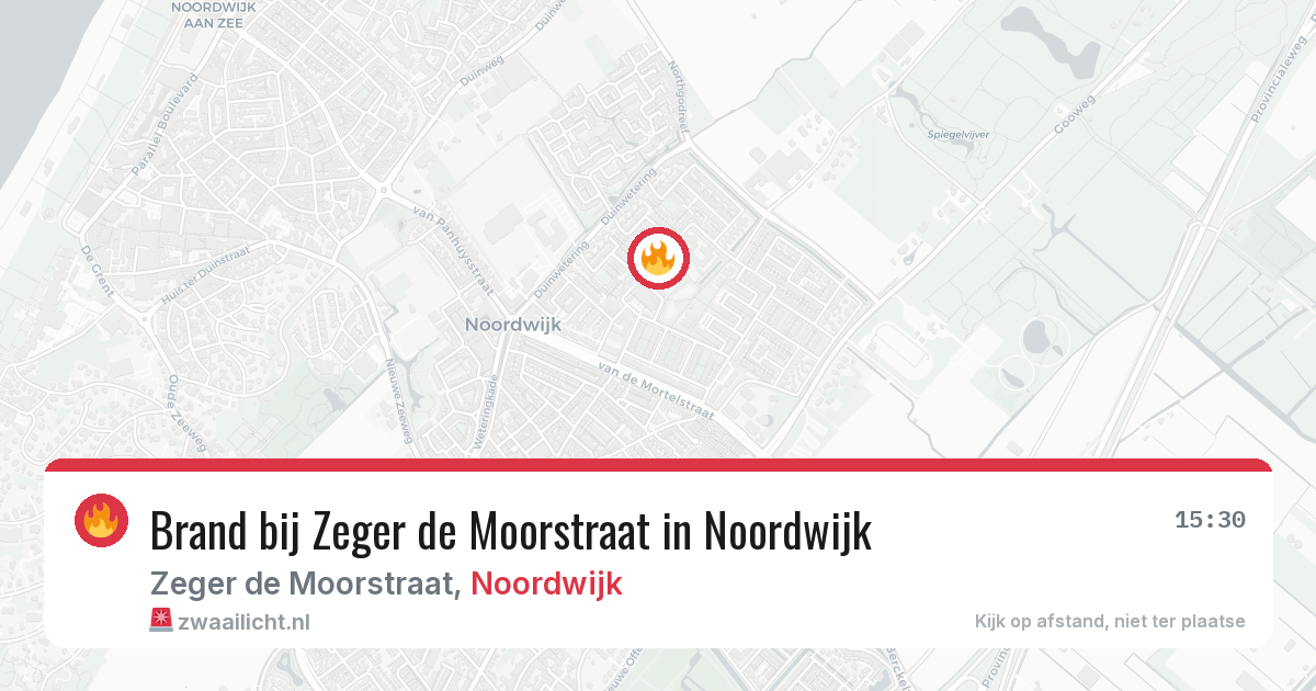Brand bij Zeger de Moorstraat in Noordwijk — 7 jun 2026