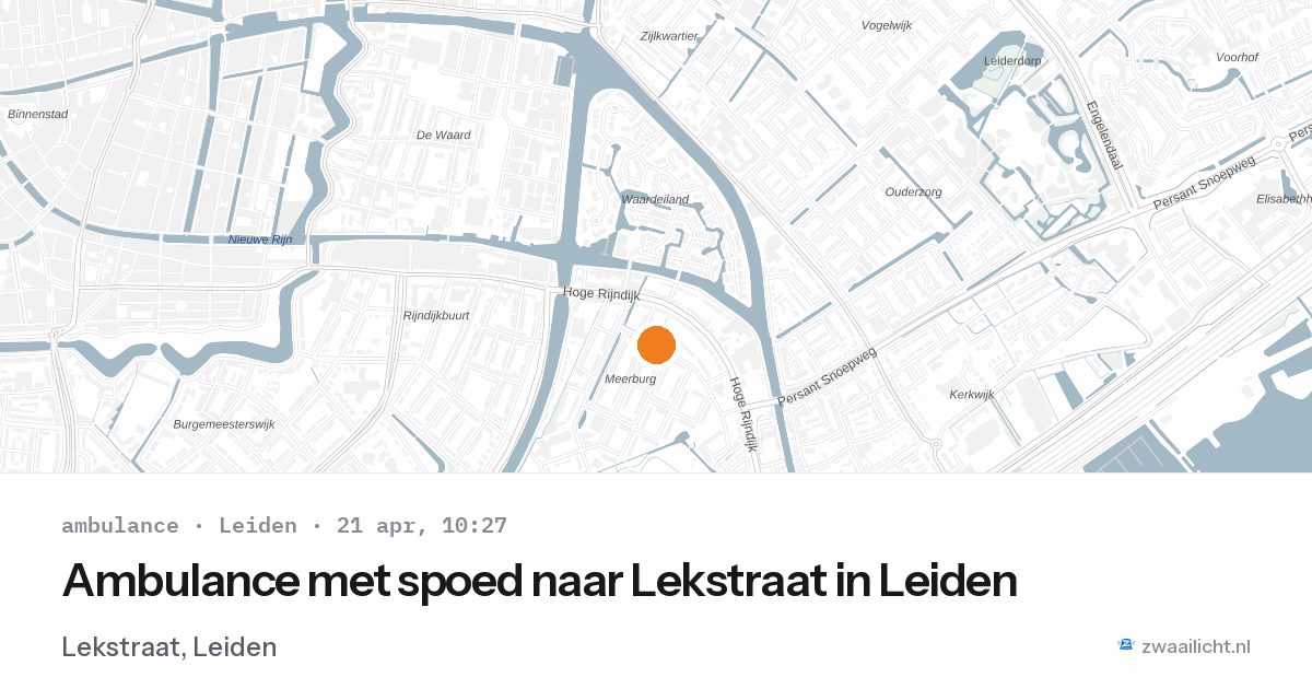 Ambulance met spoed naar Lekstraat in Leiden — 21 apr 2026