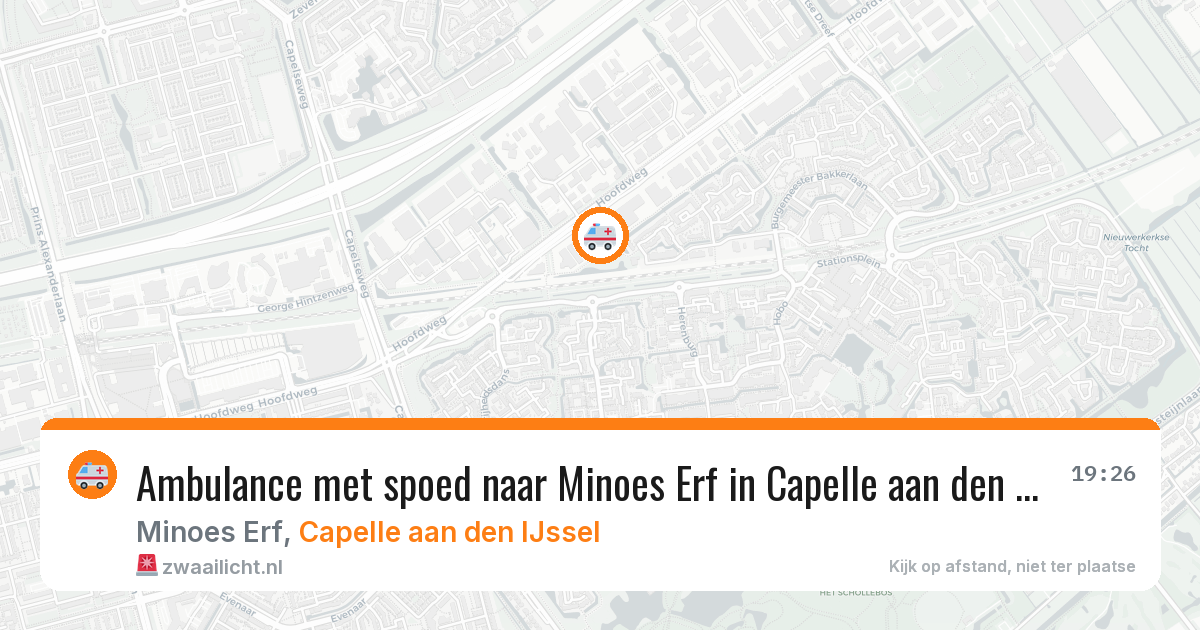 Ambulance met spoed naar Minoes Erf in Capelle aan den IJssel — 28 mrt 2026