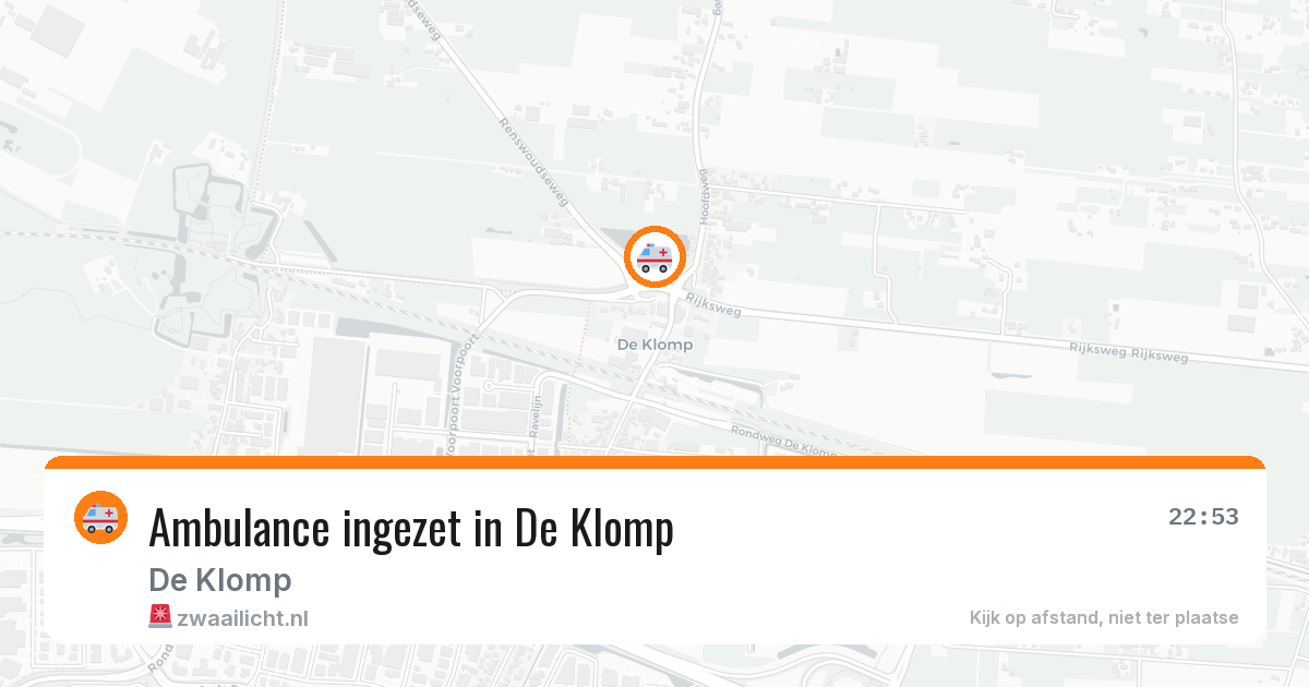 Ambulance ingezet in De Klomp — 22 apr 2026