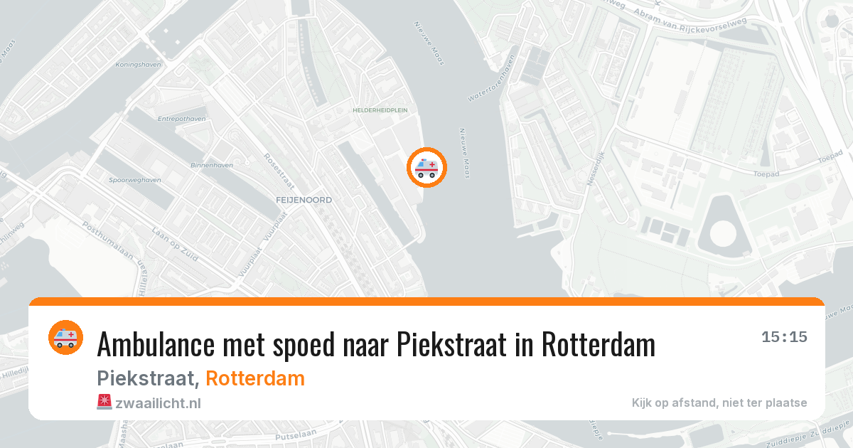 Ambulance met spoed naar Piekstraat in Rotterdam — 3 aug 2026